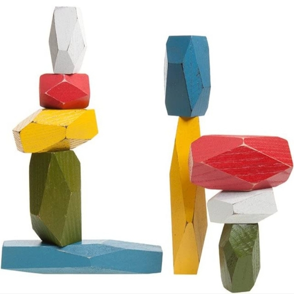 New wood Balancing Blocks multicolor Fort Standard for Areaware Art educational - Picture 3 of 9